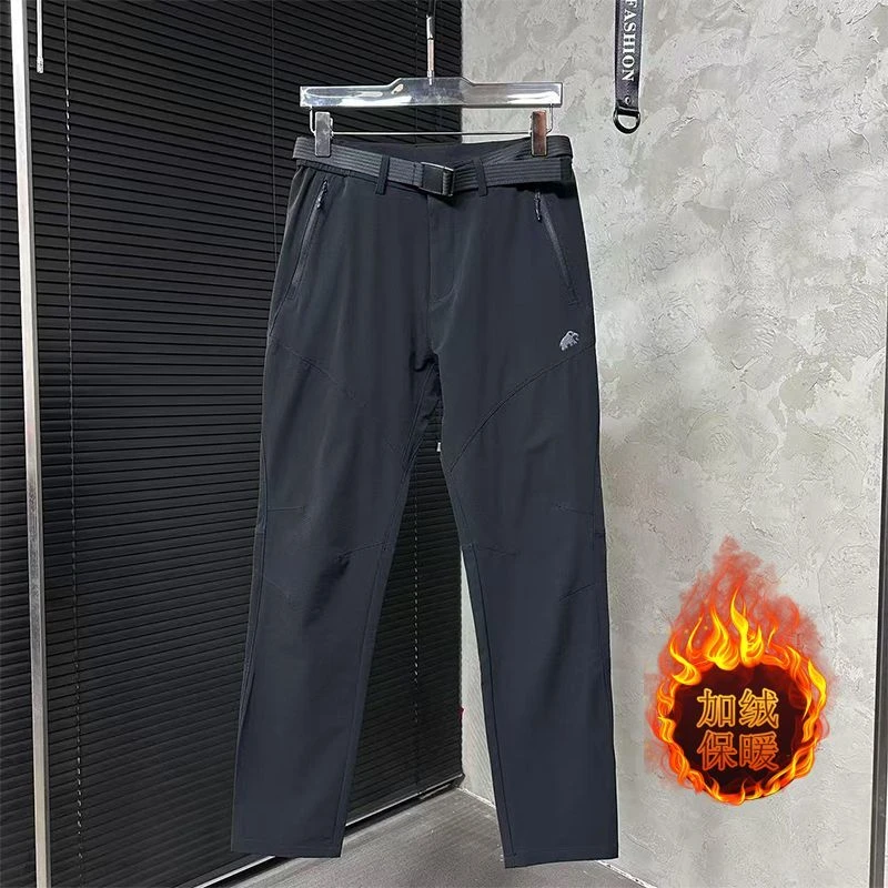 秋冬款休闲户外男裤新款男士百搭2025防风冲锋裤登山修身小脚长裤