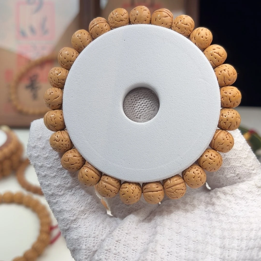 手串桃核1.1加「911小黄桃」野生桃核单圈