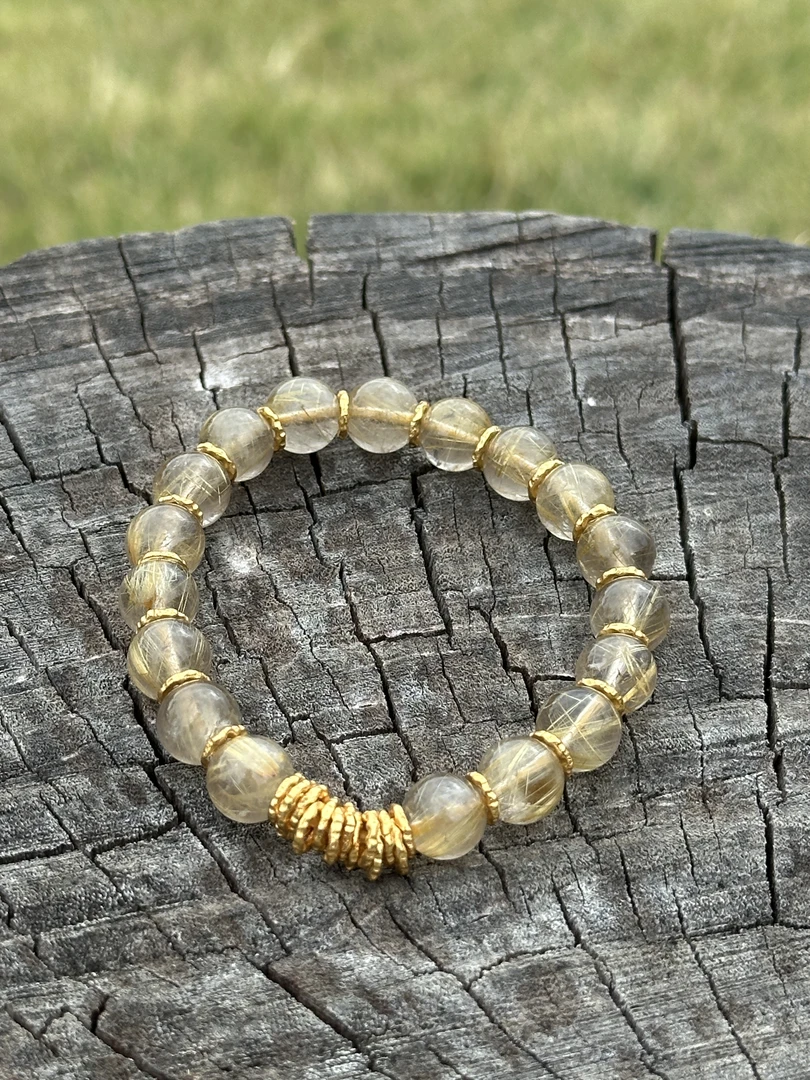 黄水晶发晶手串 腰缠万贯