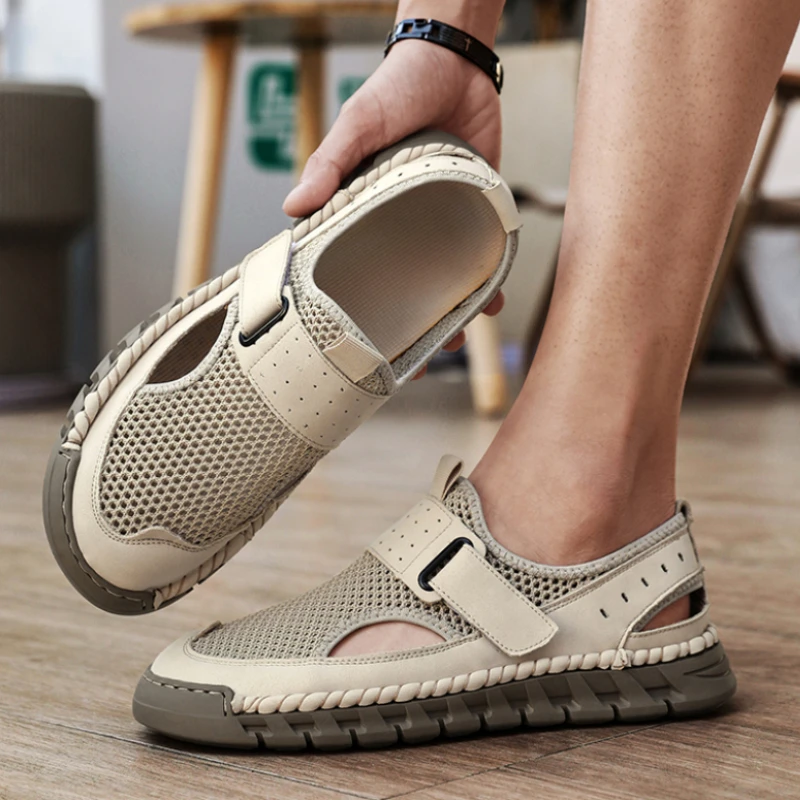 夏季男鞋凉鞋男款鞋子透气百搭镂空休闲鞋潮流夏天一脚蹬男士潮鞋