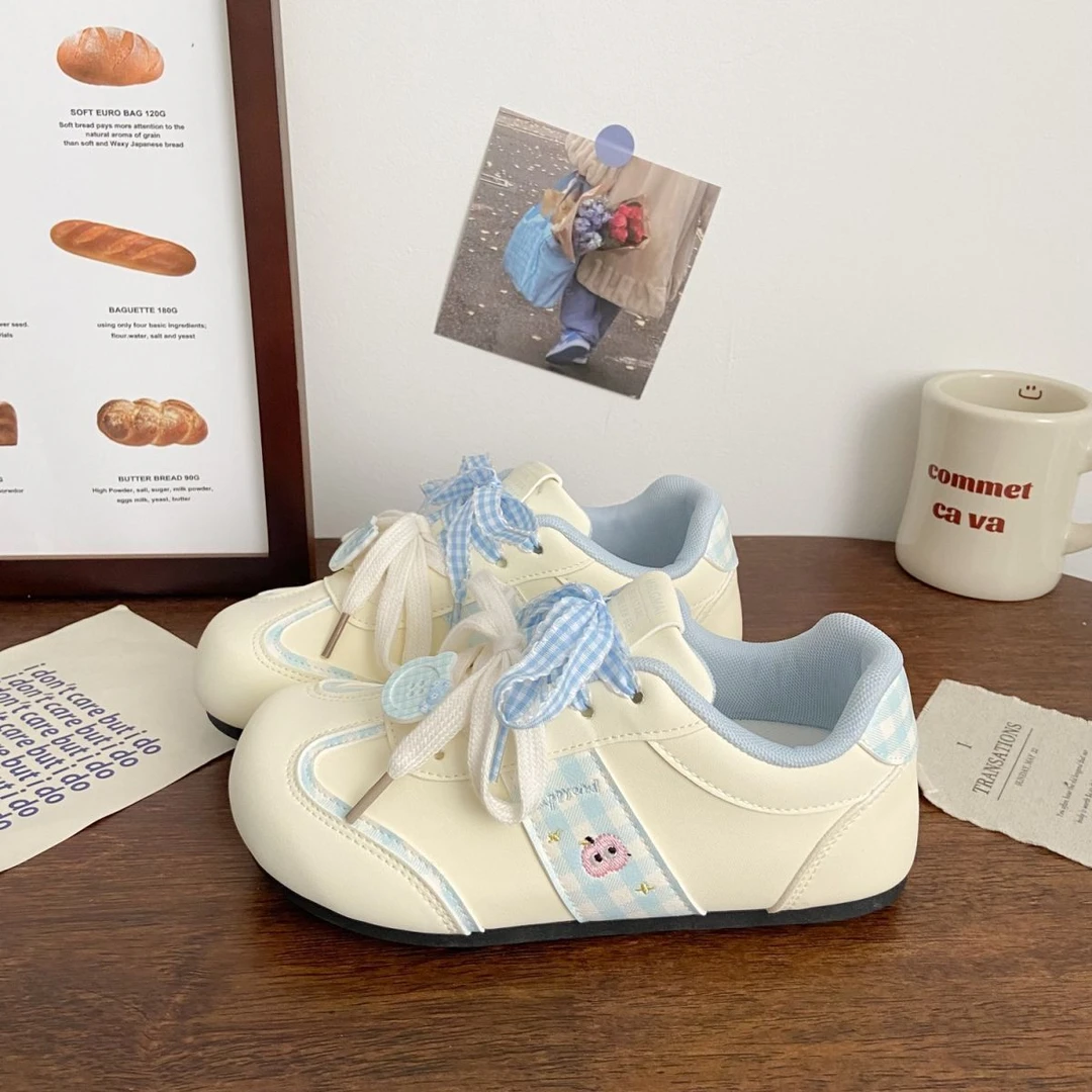 多巴胺韩系甜美泡芙鞋女配裙子2025夏季休闲运动鞋轻便百搭德训鞋