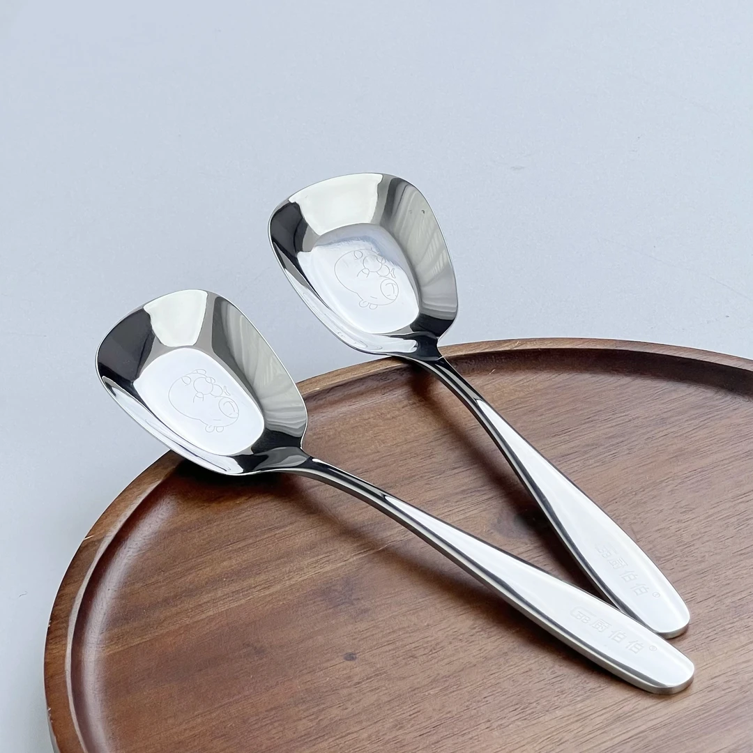 福禄平底勺304不锈钢夏日西瓜勺平底勺家用干饭勺