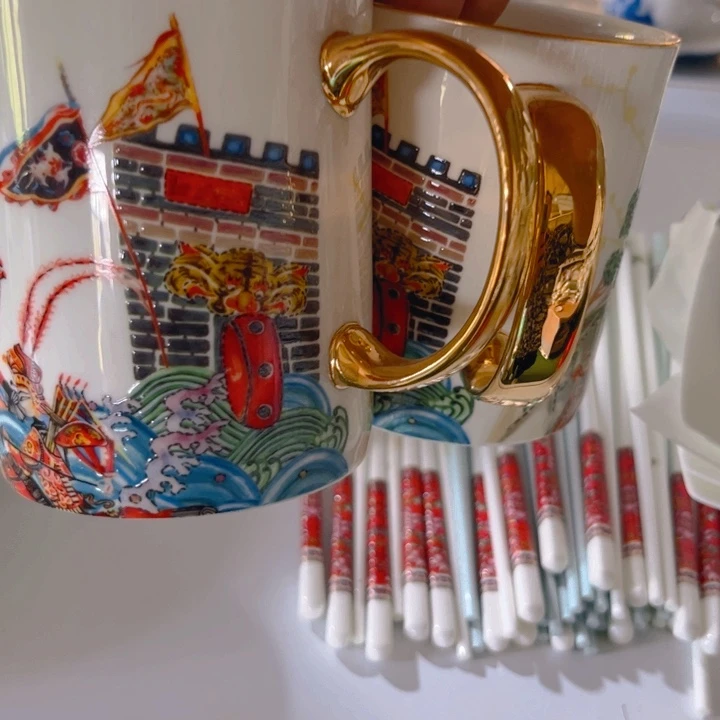 瓷片杯子二个微瑕