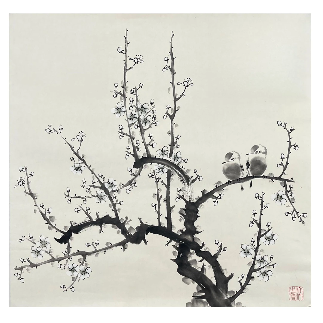 2-411 梅花 尺寸70*70cm 纸本托底