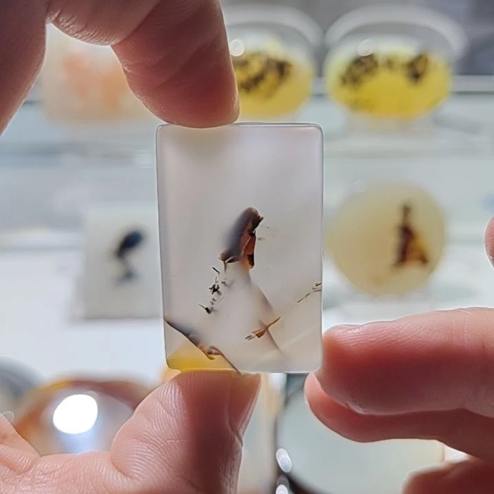 玛瑙/玉髓足铂镶嵌吊坠(不含链)60号