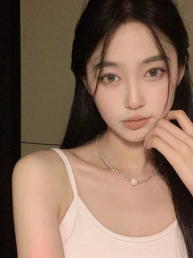 铜合金项链 单颗珠珠碎冰冰项链小众高级感锁骨链短款2025年新款