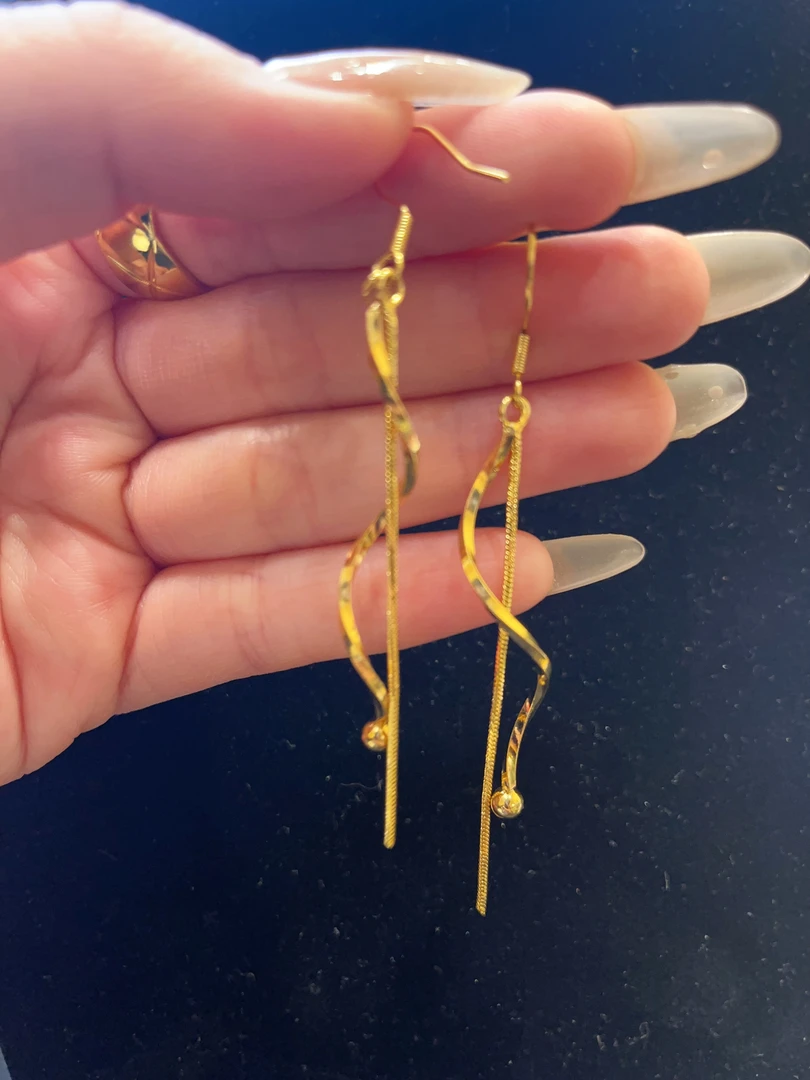 铜合金耳饰 气质流苏旋转耳钩