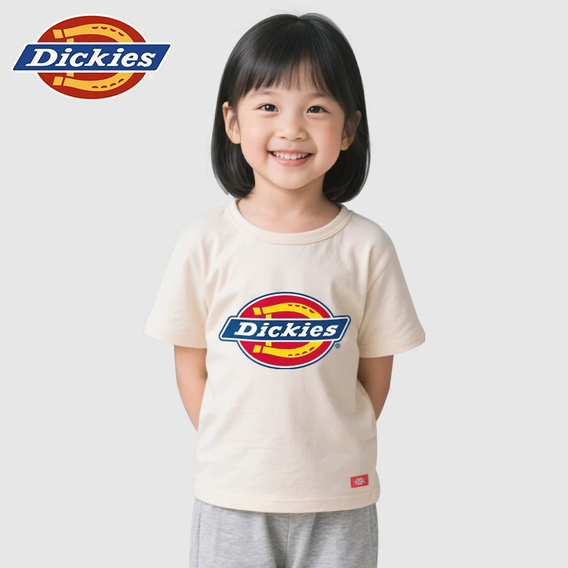 Dickies童装儿童短袖t恤夏季男童纯棉透气半袖小童时尚学院风夏装
