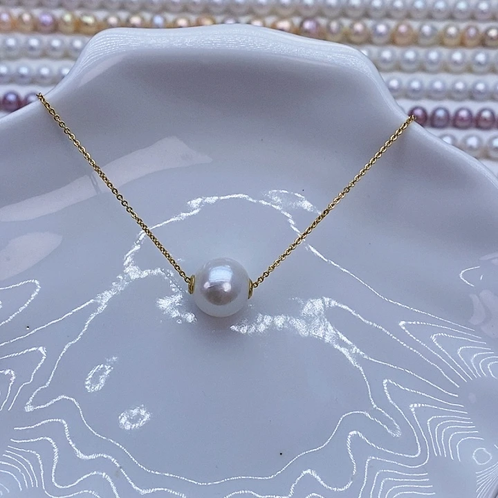 淡水珍珠未镶嵌颈饰13.8路路通项链