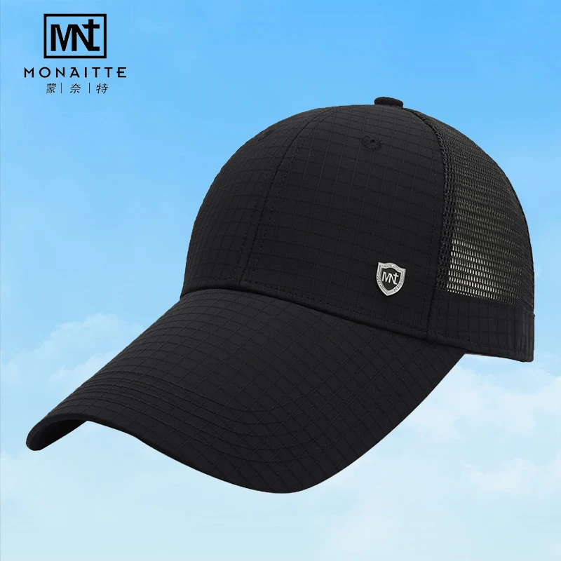 蒙奈特帽子男夏季新款加长檐遮阳棒球帽户外防晒网眼透气鸭舌帽女
