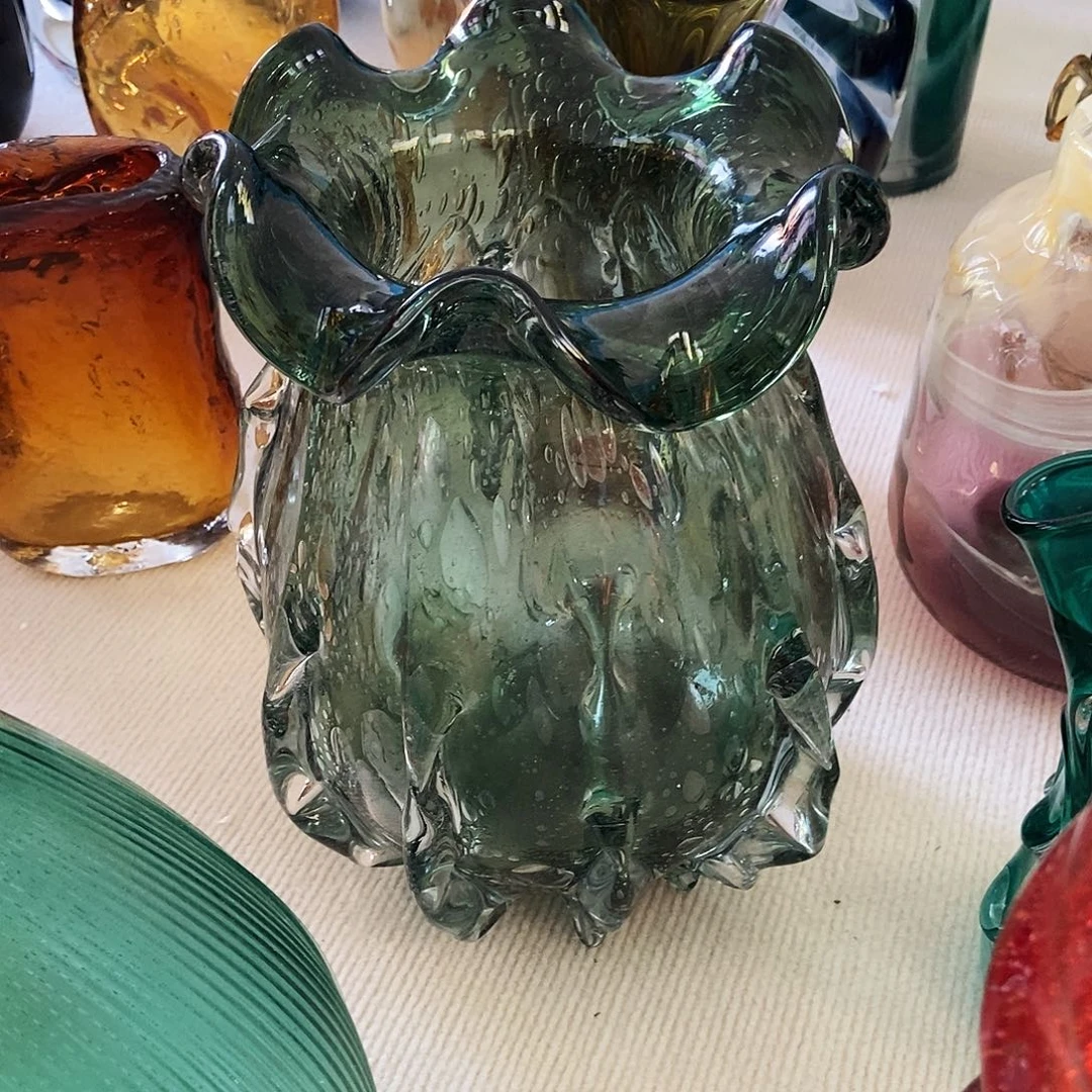 绿色气泡琉璃摆件花瓶30