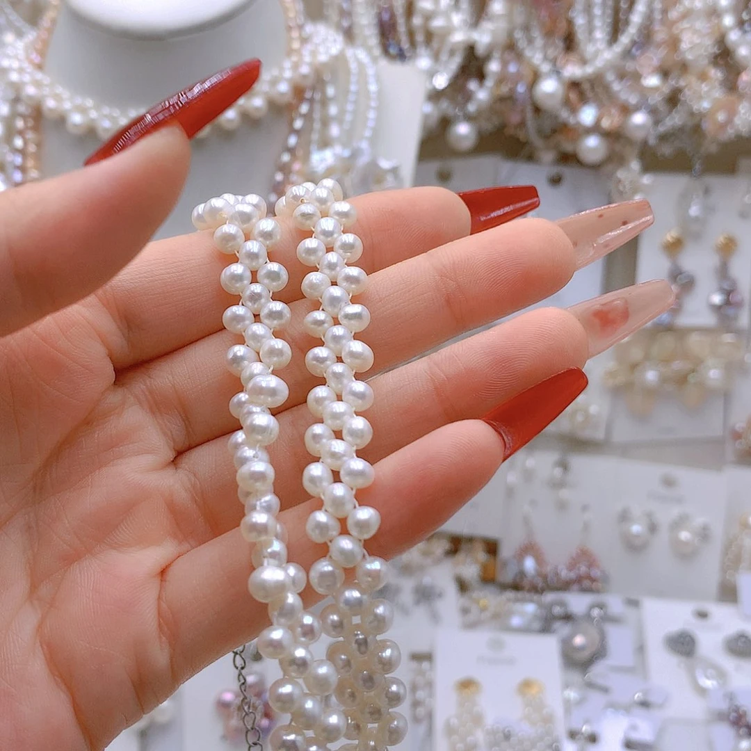 银S925镶嵌耳饰淡水珍珠玉****轮