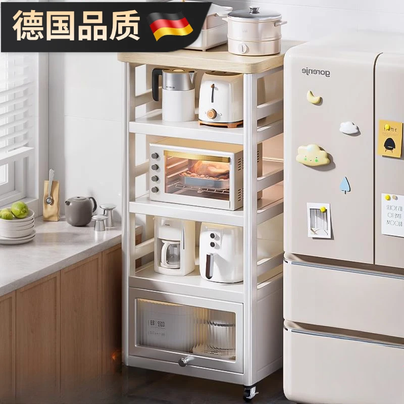 厨房微波炉置物架落地多层夹缝收纳架家用烤箱多功能储物架子锅架