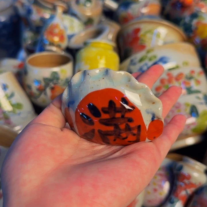 瓷片手工手绘细微不一样小满