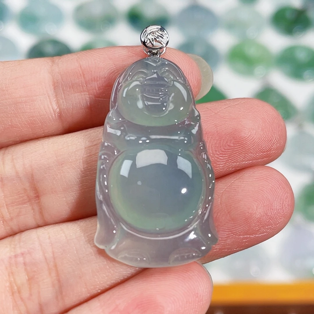 颈饰18K金镶嵌翡翠吊坠