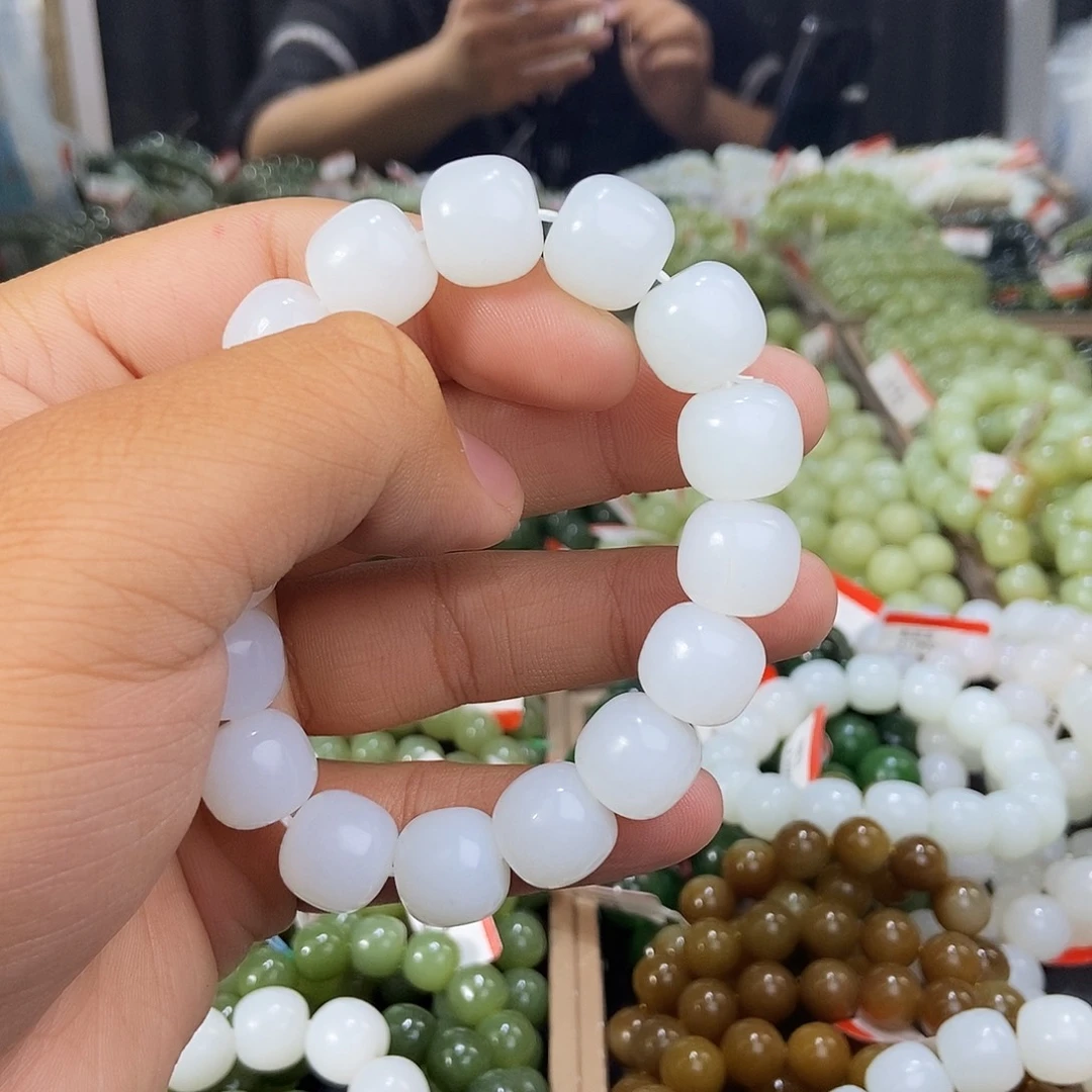 ****茂和田玉未镶嵌手串天然卡14和田戈壁料多样性拍一发一