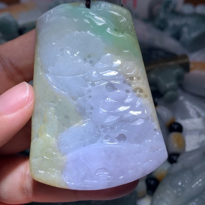 翡翠未镶嵌颈饰保真天然A货翡翠