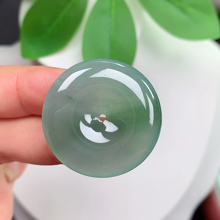 翡翠未镶嵌颈饰平安扣 29.1x5.3mm