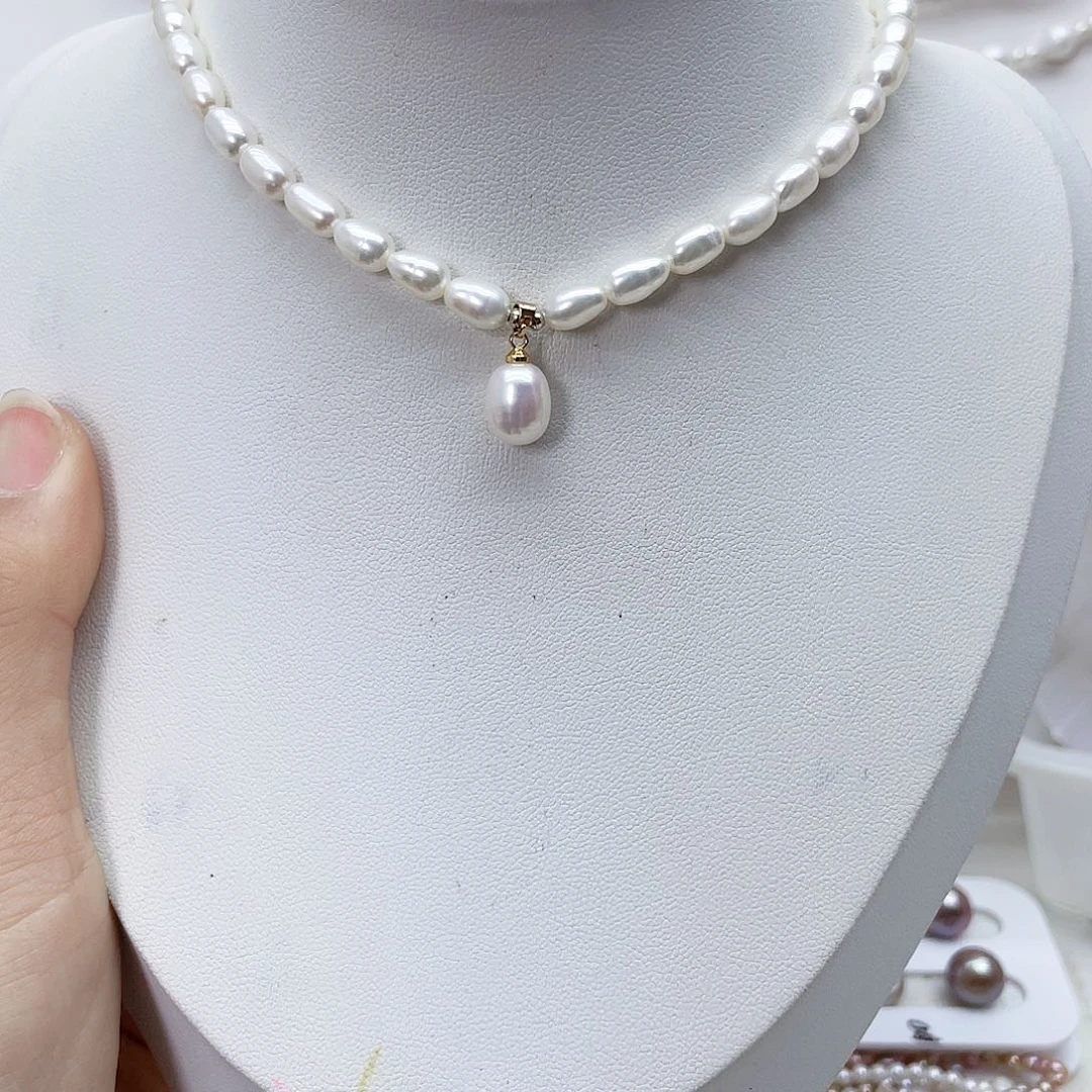 颈饰银S925镶嵌淡水珍珠