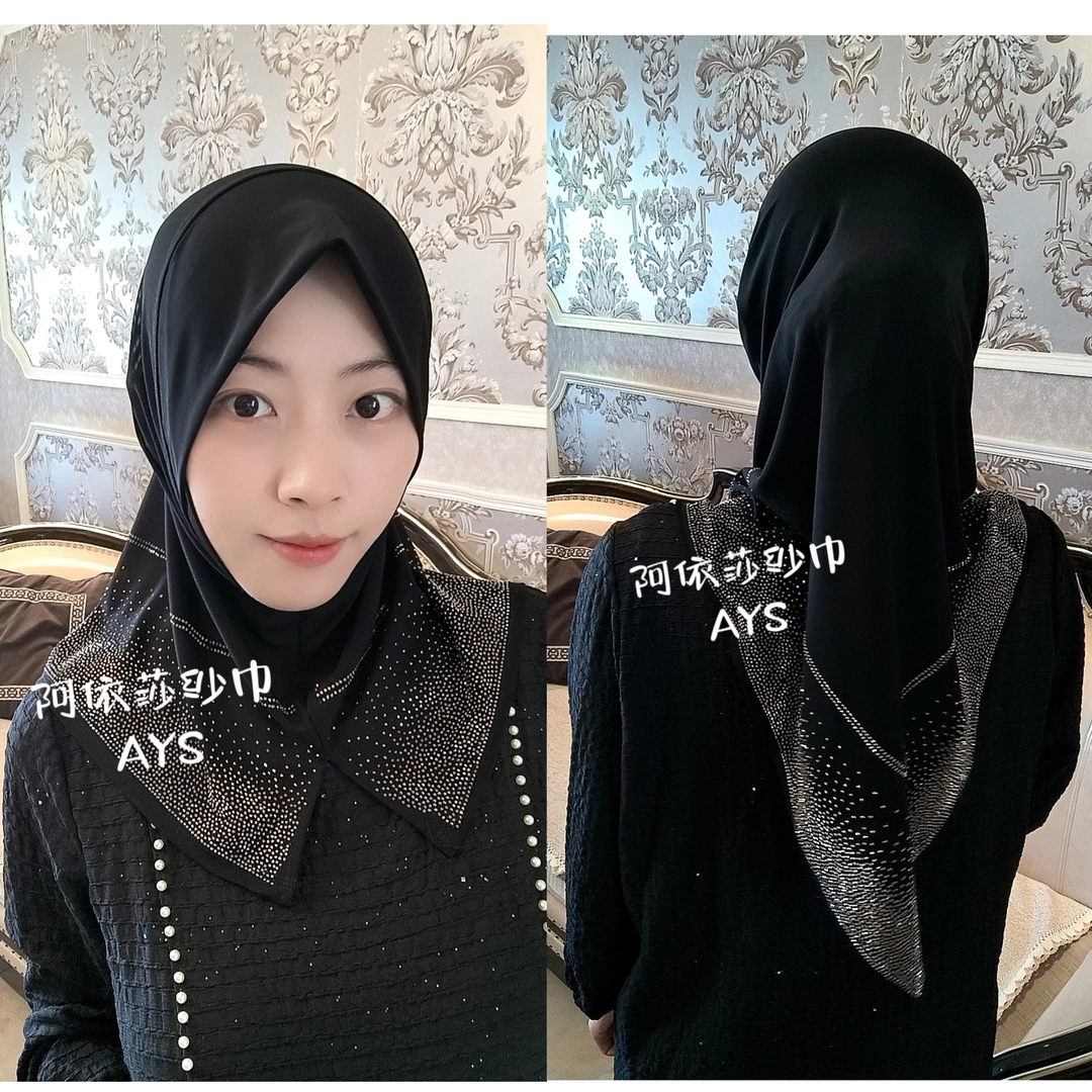 阿依莎夏季新款高密度网纱超薄软帽檐燕尾衣领套头纱巾时尚头巾