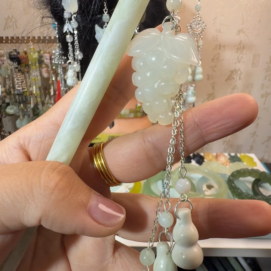 未镶嵌岫玉发簪福利款两个包邮