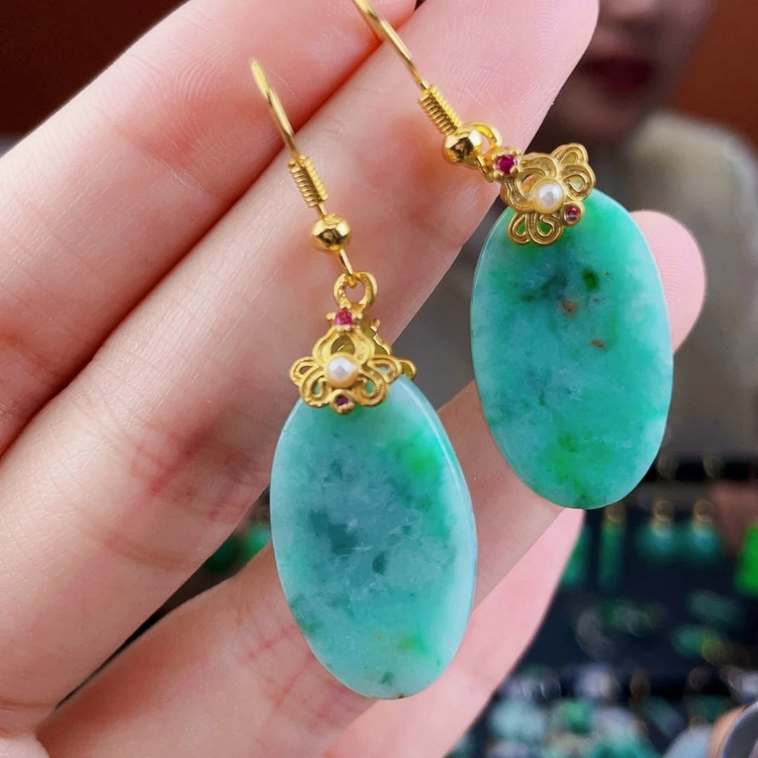 翡翠未镶嵌耳饰饰品