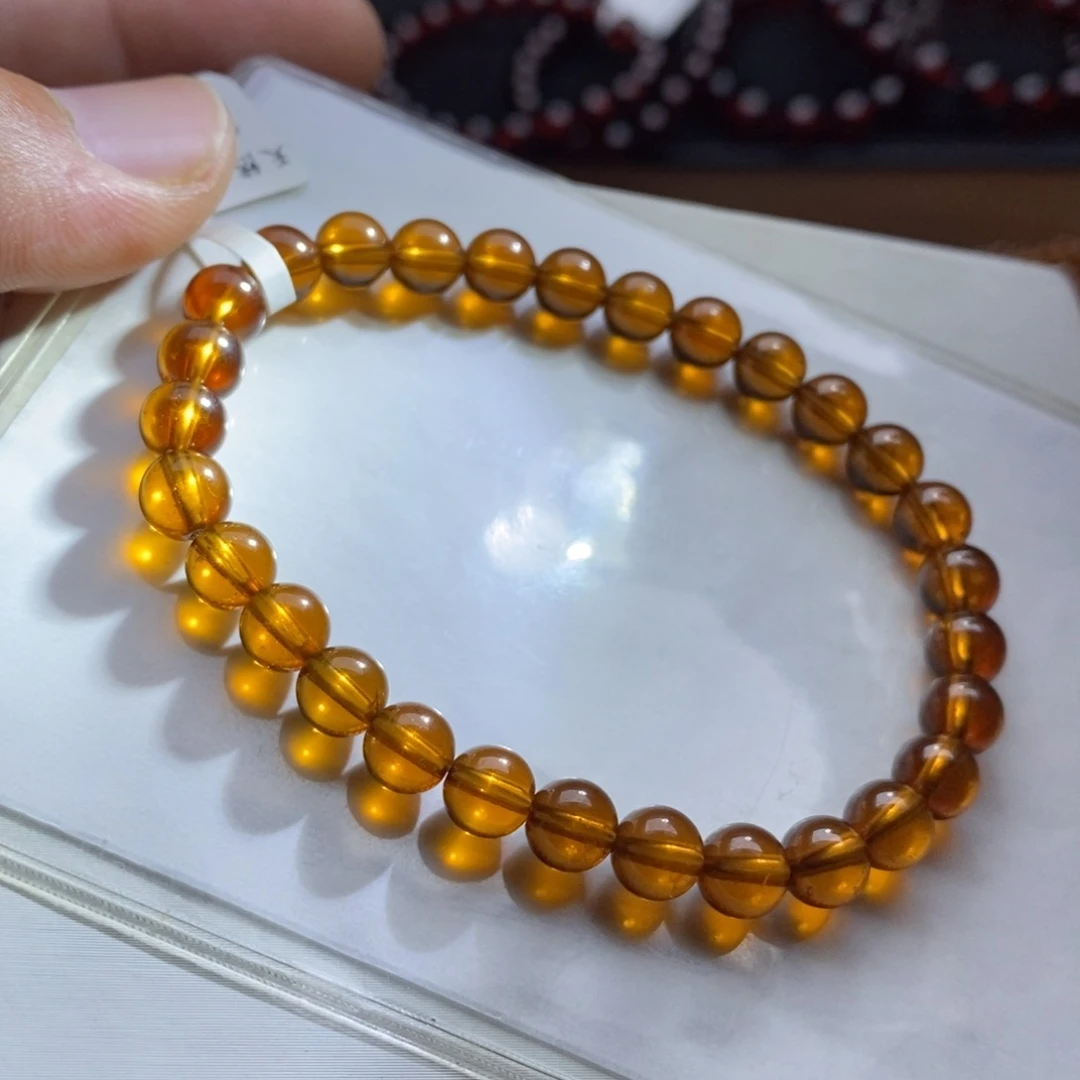 石榴石（芬达石）未镶嵌手链6.3mm芬达石