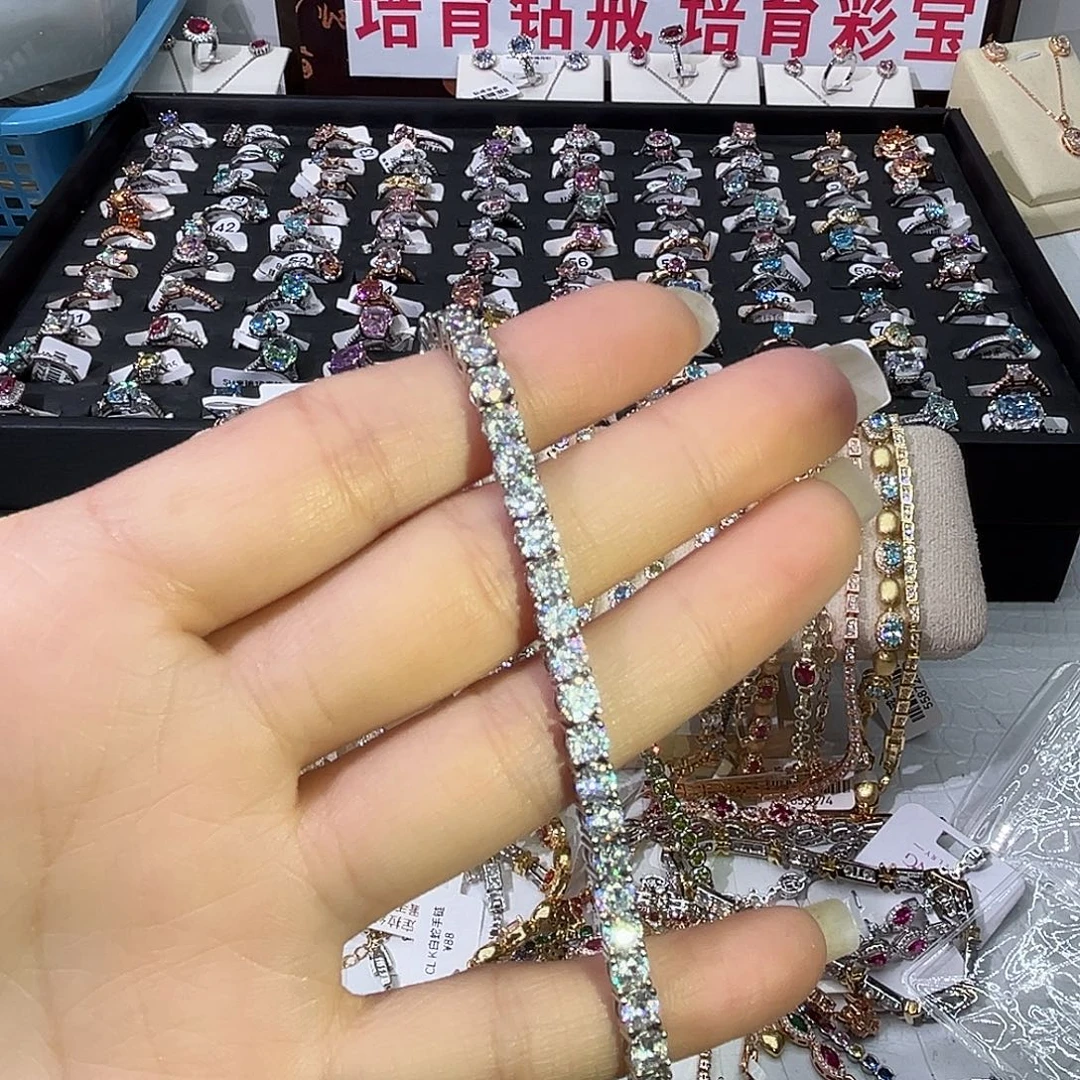 莫桑石非金属CL满钻手链（18手围）