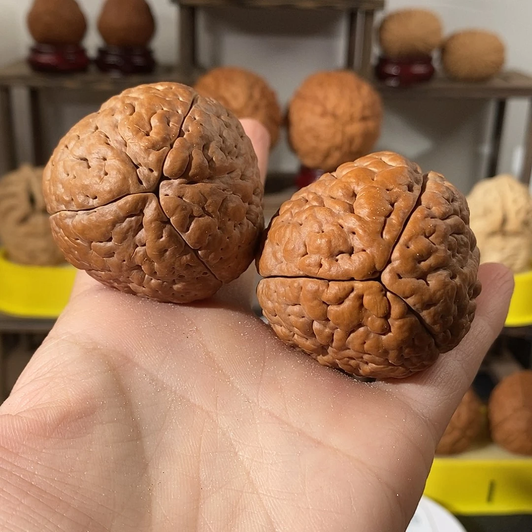 吊坠文玩核桃抖***筒三瓣脑纹金刚练手不退不换不接受中差评