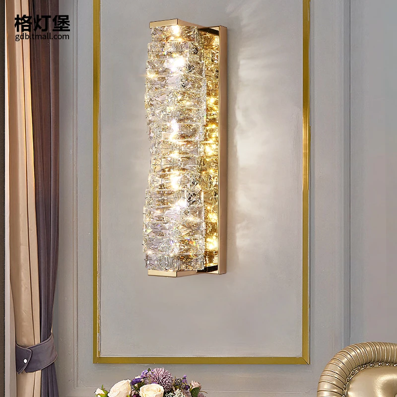 轻奢水晶壁灯过道走廊灯后现代简约奢华客厅背景墙楼梯卧室床头灯