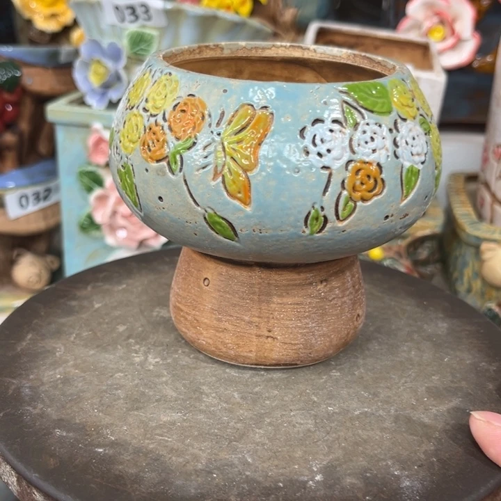 紫砂花盆粗陶材质多肉花盆