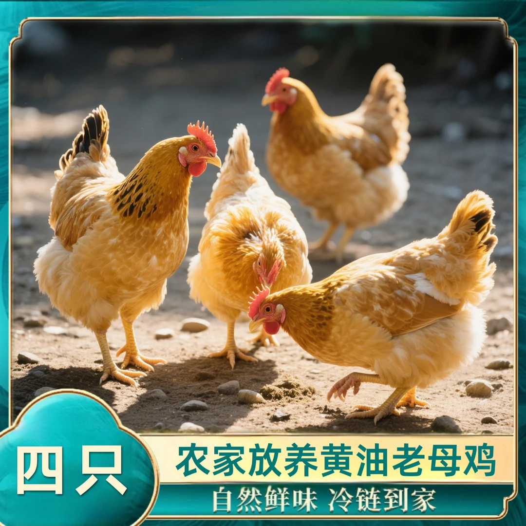 【小于】 农家放养黄油老母鸡 4只净重10斤