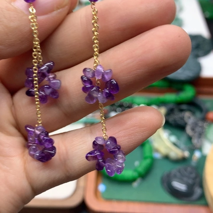 颈饰银S925镶嵌紫晶吊坠