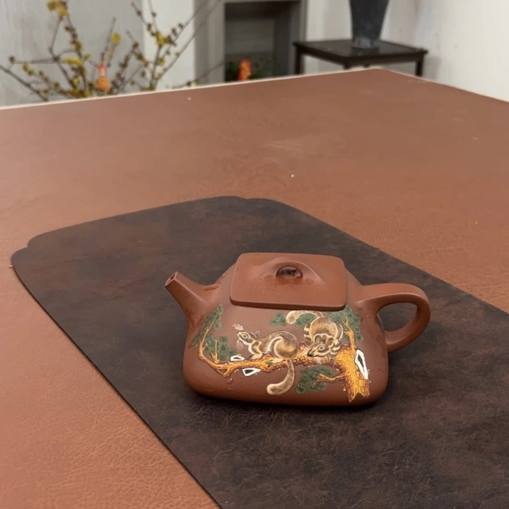 紫砂茶壶兴***.方瓢童趣精工泥绘全手工