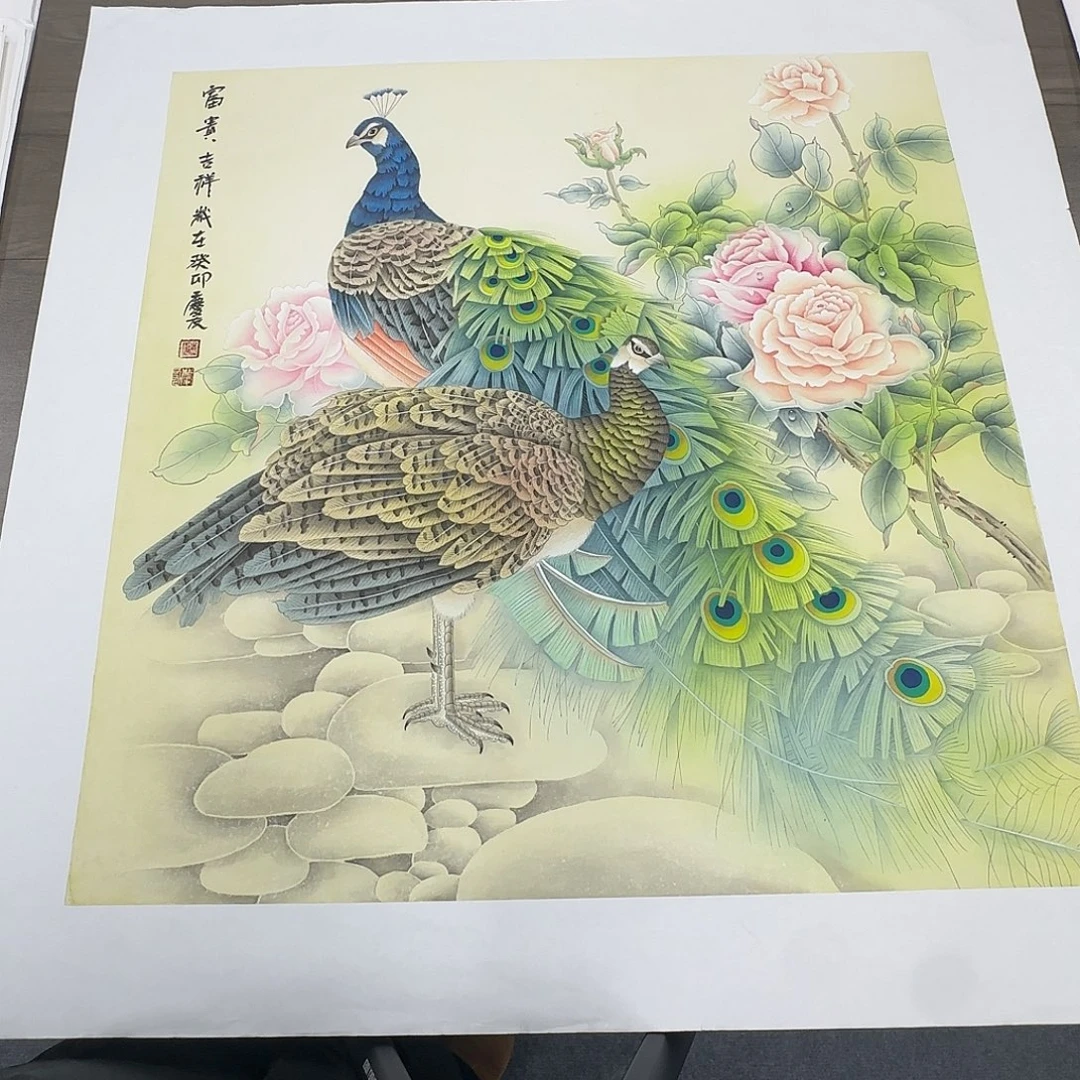 国画68*68纯手绘李庆友