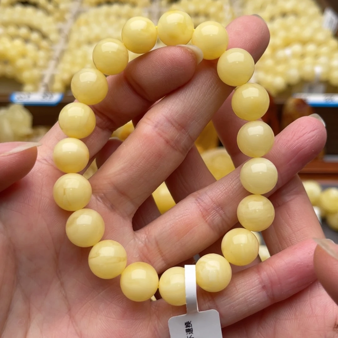 裸石琥珀未镶嵌蜜蜡手串十一鸽