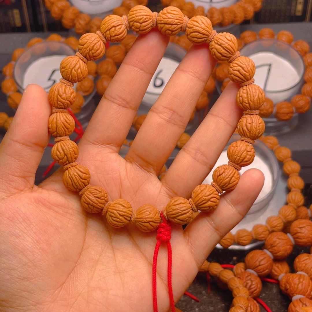 桃核手串疯*红红火火12