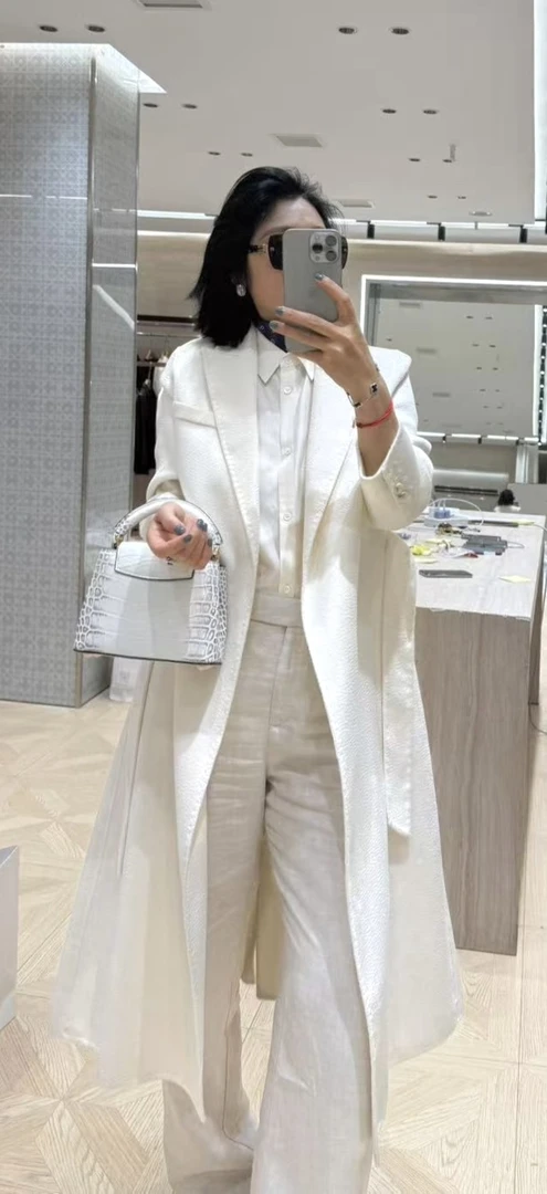 【YINGFEI PARIS】高级定制水波纹100羊绒大衣