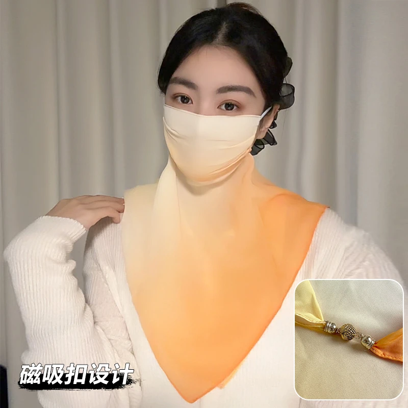 夏季防晒面罩遮脸护脖轻薄款冰丝防晒口罩女户外骑行开口防紫外线