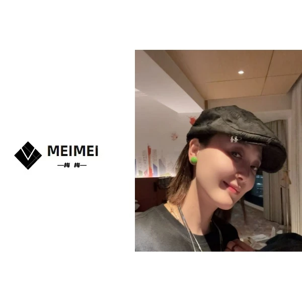 非金属亚克力耳饰 XMM【小青耳钉】时尚百搭潮流显瘦清新小香风可爱