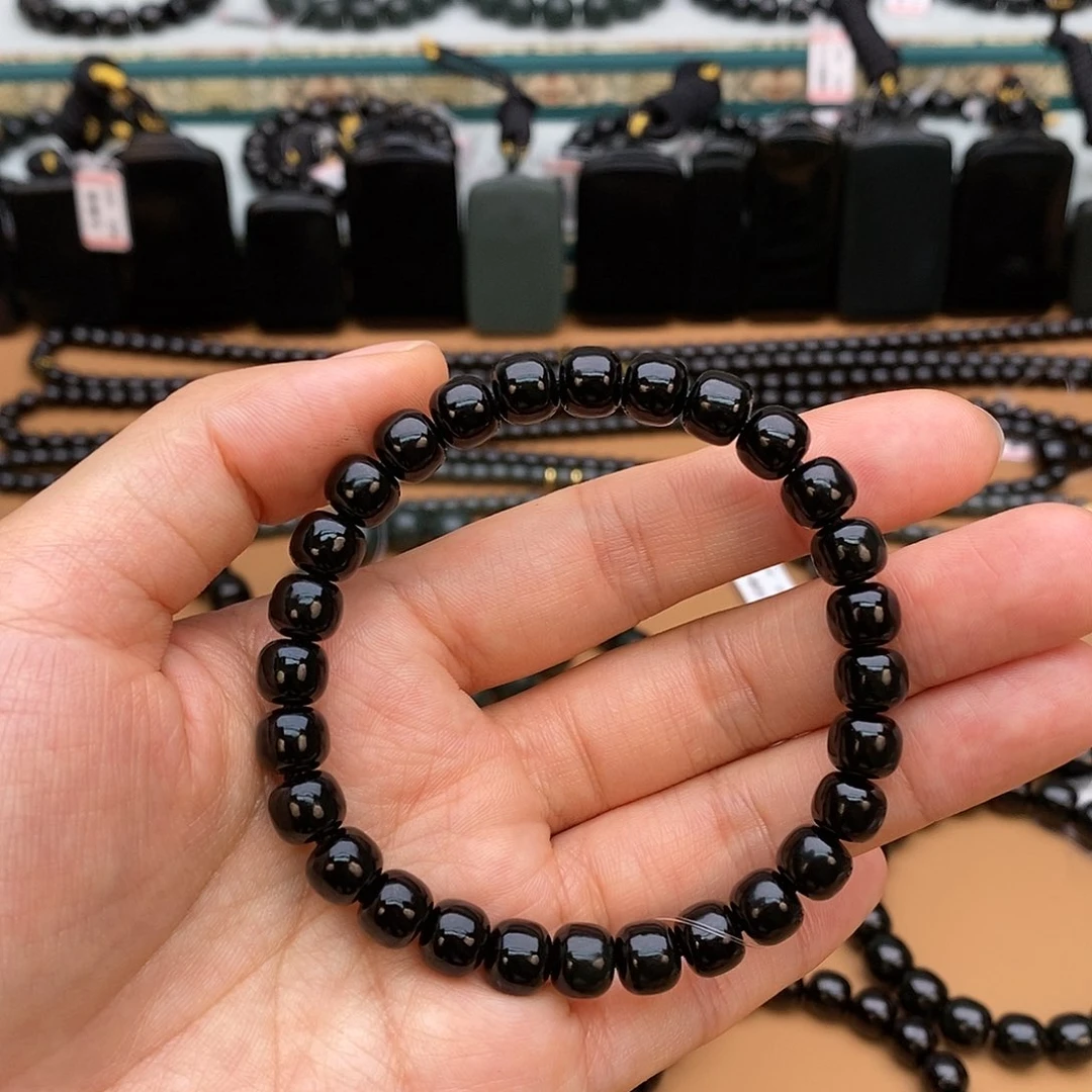 手链未镶嵌和田玉（青玉）钱**限