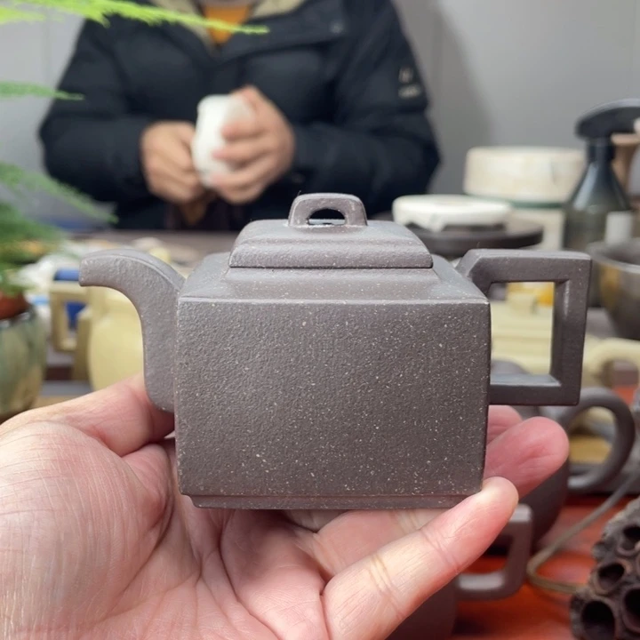 茶壶紫砂原矿无添加手磨料紫泥亚明四方