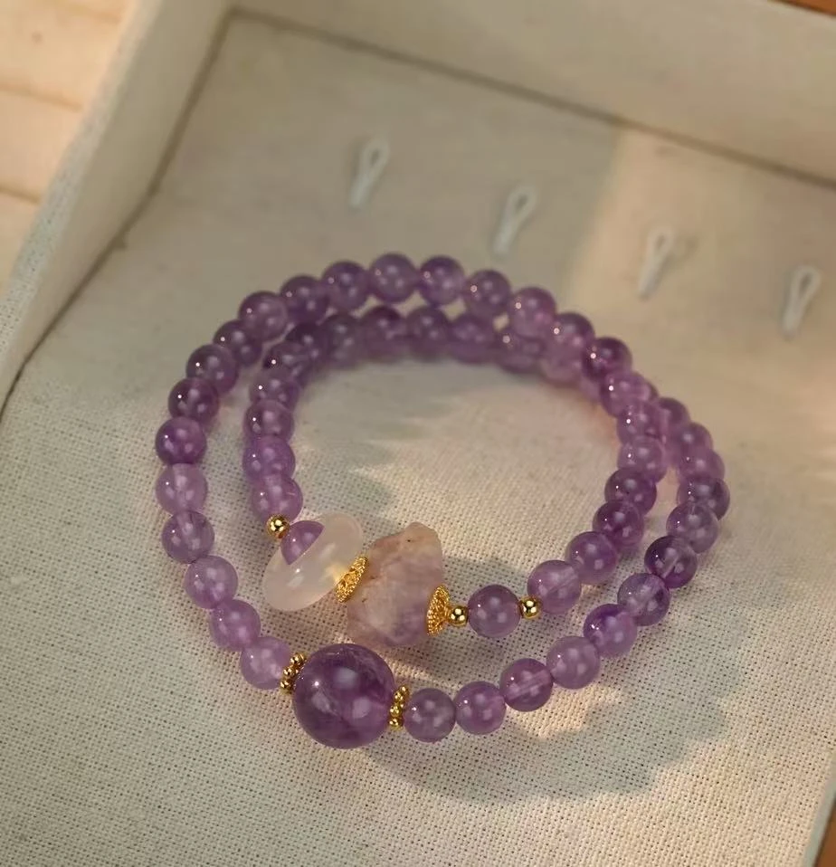 紫水晶双圈跑环手串精美手串多样性发其一