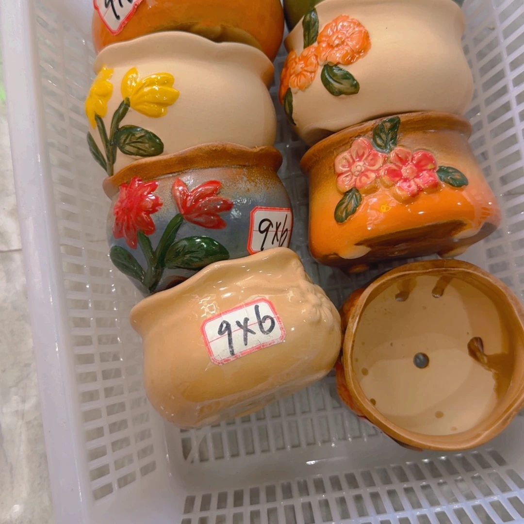 紫砂花盆粗陶精雕