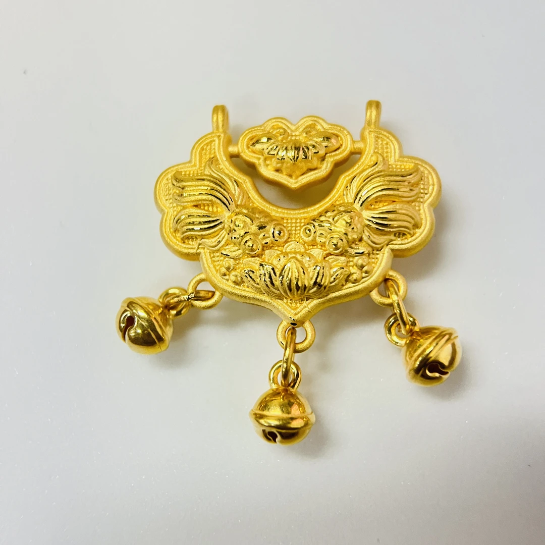 足金饰品/锦鲤铃铛锁包/2.24/1B5B1877/h