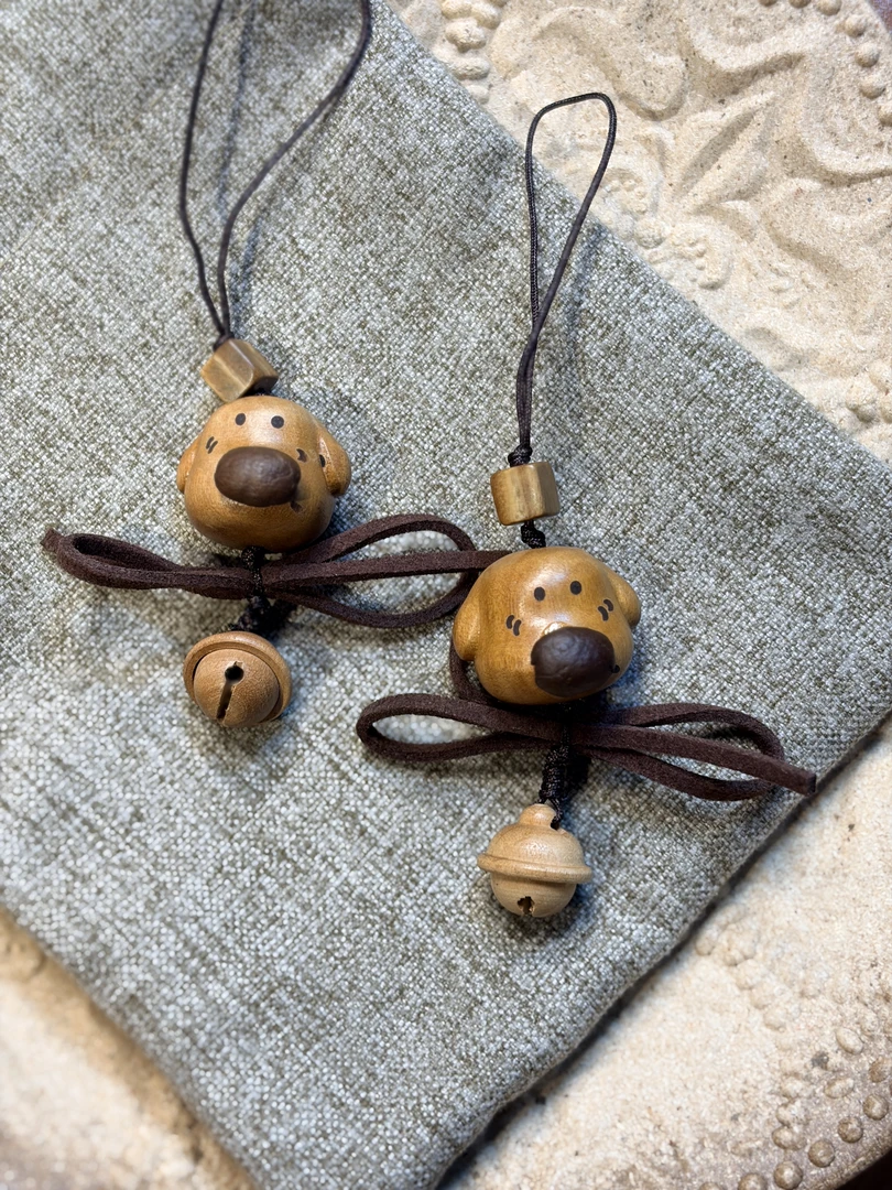 咖啡豆小狗铃铛手机挂件包包挂坠