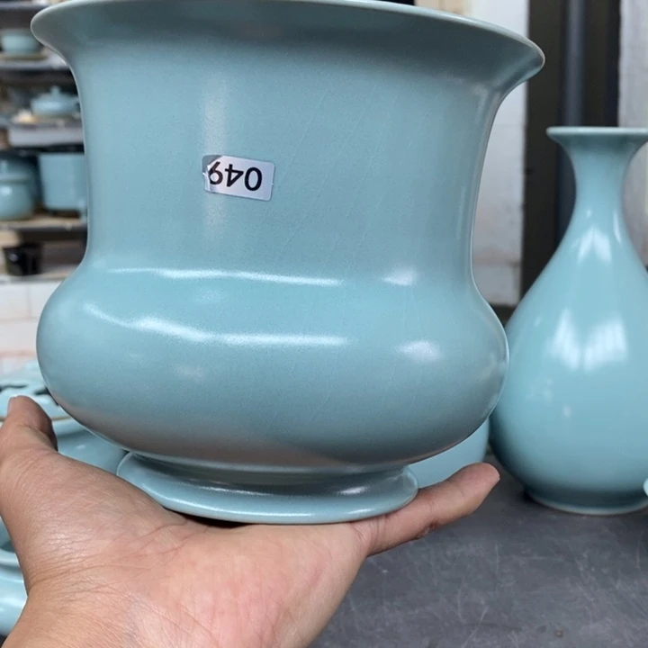 摆件我****）抱朴汝瓷仿古微瑕