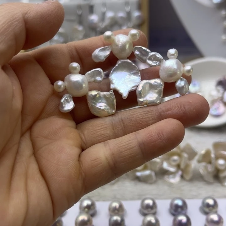 淡水珍珠发饰银S925镶嵌