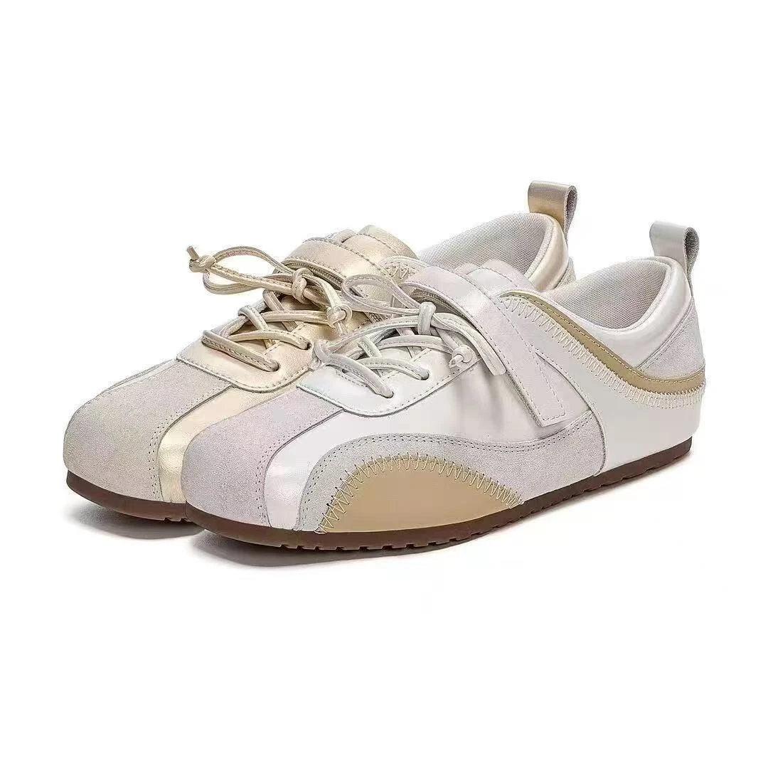 【海洋】2025新款时尚复古蝴蝶结平底软底舒适百搭德训鞋A33