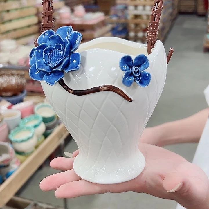 有孔.凑满10元发货多肉陶瓷花盆！